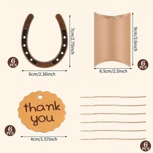 TEMU 24개 행운의 말굽 선물 세트 (태그 포함, 크래프트 종이 상자 및 새틴 리본) - 빈티지 금속 말굽 장식, 웨딩, 생일, 서부 파티 데코, 말 애호가 선물, 할로윈, 크리스마스, 휴일 장식, 우아한 포장, 러스틱 디자인, 핸드메이드 디테일, 축제 액세서리, 이벤트 플래너용