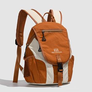 TEMU 여성용 패셔너블 캐주얼 백팩, 심플 컬러 블록 학생용 천 가방, 경량 여행용 배낭