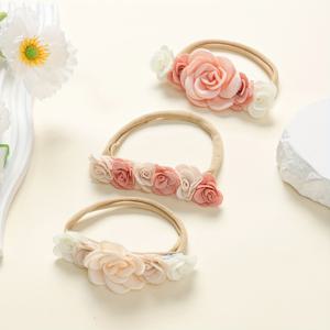 TEMU 3pcs JRALON 플로럴 헤어밴드 - 초소프트 스트레치 넓은 머리띠, 파스텔 장미 디자인, 여아용 사진 소품, 봄/여름 액세서리, 발렌타인데이 & 라마단 선물, 여성 헤어스타일링, 세련된 패턴, 가벼운 소재, 페스티벌 필수 아이템, 편안한 착용감, 기하학적 무늬, 패션 액세서리