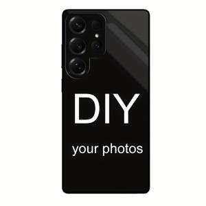 TEMU 갤럭시 S25 FE/S25 울트라/S24/S23용 맞춤 사진 폰 케이스 - 자체 디자인 배경 이미지, 아크릴 고화질 광택 마감, 매트 블랙 소프트 프레임 보호, 생일 또는 휴일 선물로 이상적