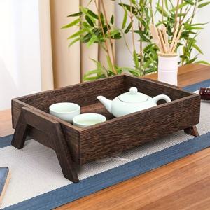 TEMU 저장 바구니, 중국 스타일 목재 레트로 스타일 건조 차 트레이, 간식, 그릇, 식기류, 종이 보관용, 가정, 사무실, 욕실 수납에 적합, 캠핑, 크리스마스, 데이, 부활절 보관에 적합한 선반 바구니