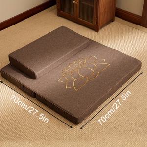 TEMU 1개, 연꽃 무늬 자수 쿠션, 다다미 바닥 쿠션, 발코니 창가 명상 쿠션, 기도 쿠션, 앉이 쿠션, 접어서 보관 가능, 주방 식탁 의자, 사무실 의자 높이 조절 쿠션, 홈 퍼니싱|소파|접이식의자|의자