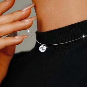 TEMU 1개 여성용 패션 목걸이, 투명 합성 큐빅 지르코니아 펜던트 목걸이, 저자극성, 스타일리시, 우아함, 다용도, 데일리웨어/휴가/발렌타인데이/생일/어버이날 선물용 신규 디자인, 스털링 실버리 여성용 목걸이|은목걸이