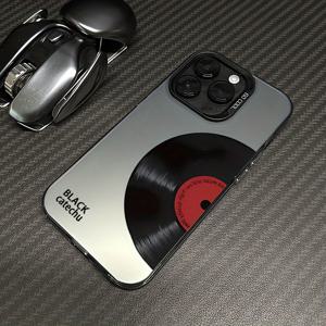 TEMU 새로운 블랙 레코드 패션 패턴 고품질 휴대폰 케이스 - 아이폰 17, 17 에어, 16, 15, 14, 13, 12, 11, XS, XR, X, 7, 8, 12/13 미니 플러스 프로 맥스 SE 호환 | 생일 / 발렌타인데이 남자친구 선물