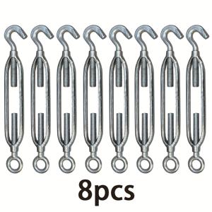 TEMU 조경, 울타리 및 그늘막 시스템용 8개 텐션 볼트, 조절식 후크 및 아이 로프 텐셔너 세트