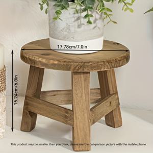 TEMU 우드 미니 스툴 디스플레이 스탠드, 모던 라운드 우드 받침대 스툴 화분 받침대, 발코니, 파티오, 홈 데코용 장식용 하이 스툴, 클래식 메탈 디자인, 전원 불필요