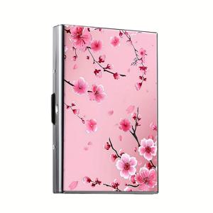 TEMU OBCREATOR 대용량 메탈 지갑 여성 남성용 카드 홀더 10개 슬롯 안티-도난 보호 미니 슬림 알루미늄 지갑 신분증 케이스 하드 카드 케이스 비즈니스 카드 홀더 케이스, 핑크