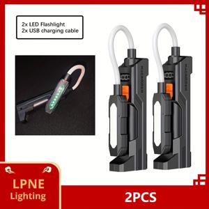 TEMU USB 충전식 LED 손전등 (자석 받침대 포함), 3가지 모드, 휴대용 디자인, 360° 회전 토치 기능. 수리, 그릴, 일반 조명에 적합|후레쉬