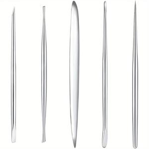 TEMU 스테인리스 스틸 세라믹 클레이 조각 도구 세트 5개 - 도자기, 클레이 모델링, 조각 작업용 전문가 & 취미 예술 스튜디오 장비, 클레이 , 취미, 초보자 & 전문가용 멀티툴 키트