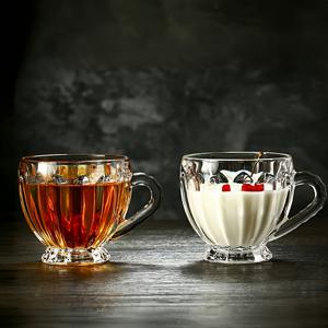 TEMU 빈티지 커피 머그 6개 중 2개, 210ml 용량 드링킹 글라스, 라떼, , , 카푸치노, 아이스 커피에 적합, 가정용, 오후 티, 레스토랑, 사무실 및 선물용으로 이상적