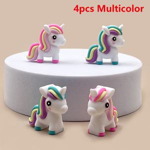 TEMU 혼합 색상의 3D 실리콘 비즈 4개, 동물 모양 비즈, 말 실리콘 비즈, 비즈 펜, 팔찌 및 장식 비즈 제작에 적합