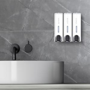 TEMU 벽걸이 샤워용 비누 디스펜서 세트 - 샴푸 및 컨디셔너 포함, 드릴링 없이 쉬운 설치 가능, 욕실 및 호텔에 적합, 블랙/화이트 색상