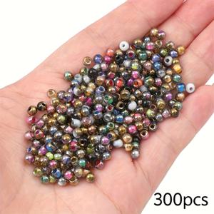TEMU 300개 4mm 고품질 반금색 시드 비즈 혼합 색상 세트, 수제 팔찌, 귀걸이, 목걸이 제작에 적합, 친구 및 어머니를 위한 훌륭한 선물, 각 비즈가 균일함