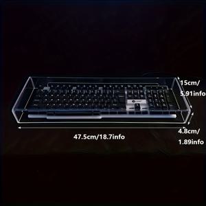 TEMU 108/104키 풀사이즈 기계식 키보드용 클리어 아크릴 먼지 커버, 투명 키보드 보호 커버, 무형 방진 쉴드, 고투명도 PMMA 플라스틱 커버, 데스크탑 세팅용|키캡|키캡|키보드커버