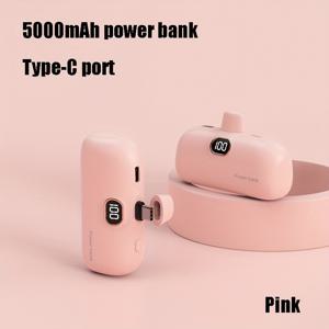 TEMU 5000mAh 휴대용 배터리 팩, 소형 USB-C 충전기, LED 전원 표시등이 있는 휴대용 충전기, 포켓 사이즈 보조 배터리, 아이폰 16/15, 삼성 및 USB-C 장치와 호환되는 경량 충전기|보조배터리