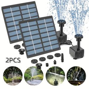 TEMU 1/2개 2.5W 태양광 분수 펌프 (새 목욕통, 연못, 정원, 수영장 & 수족관용) 6개 노즐 포함, 태양광 패널 디자인 - 배터리 불필요, 물놀이 장식용 태양광 펌프