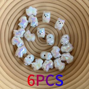 TEMU 6개 아크릴 컬러풀 수제 비즈, 양과 강아지 모양, 팔찌, 키체인, 주얼리 장식, 비즈 펜 장식, 부활절 장식, 주얼리 공예 제작에 적합