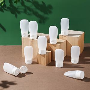 TEMU 10팩 30ml 부채형 누수 방지 리필 가능 스퀴즈 튜브 - 화이트 투명 매트 플립탑 여행용 컨테이너, & DIY 코스메틱 | 재사용 가능한 컴팩트 스택 디자인, 밀폐 실링, 휴대용 보관, 모던 에스테틱, 스크래치 방지 소재, 내구성 있는 패키징, 세련된 디자인|트래블보틀