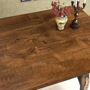 TEMU 접착식 우드 그레인 벽지 - 브라운, 방수 비닐 필름, 가구 리모델링용, 자가 접착 및 탈부착 가능한 데코