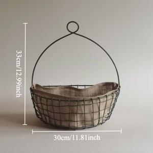 TEMU 철제 바구니 (탈착식 패브릭 포함) - 이중 걸이 & 스탠딩 플랜터, 러스틱 기하학적 직조 디자인, 꽃 & 도구 보관, 홈 & 가든 데코, 꽃 보관, 장식용 플랜터, DIY 데코레이터, 보관 바구니, 데코 애호가용