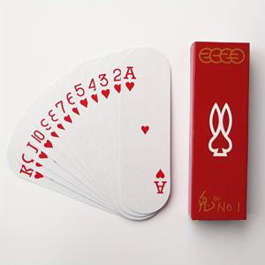 TEMU 1 세트 미니 레드 래빗 플레이 카드 - 우아한 조커 디자인, 레드 & 화이트의 긴 스트립 포커 카드, 여행 및 파티를 위한 재미있는 휴일 선물, 파티 액세서리, 재미있는 카드 디자인, 내구성 있는 카드 재료