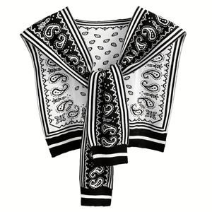 TEMU 여성용 레트로 캐슈 플라워 패턴 양면 숄, 얇은 디자인, 봄·여름·가을용 멀티펑셔널, 에어컨 실내 어깨 보호용, 다양한 의상에 어울림