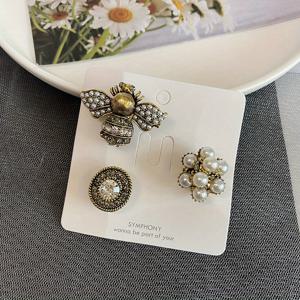 TEMU 3개/세트 궁전 스타일 여성 남성 패션 비 브로치 세트 빈티지 클래식 레이디 한국풍 곤충 배지