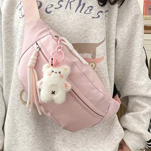 TEMU 여성용 트렌디한 미니 크로스바디 백. 솔리드 컬러의 디자인으로 신선한 룩을 연출합니다. 허리 가방, 캐주얼 숄더백, 멀티 레이어 체스트백, 동전 및 휴대폰용 파우치 포함.|힙색|핸드폰스트랩