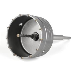 TEMU 100mm/4인치 콘크리트 홀 소, 200mm SDS 샹크 연결봉 포함 금속 드릴 카바이드 홀 소 커터 - 벽, 콘크리트, 벽돌, 석재, 시멘트 드릴링용, 내구성 강화, 전문가급 공구, DIY 애호가 및 건축업자에게 적합