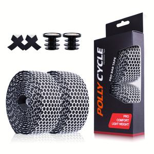 TEMU 허니콤 핸들바 테이프, 미끄럼 방지 충격 흡수 PU + EVA 자전거 그립 테이프, 방수 땀방지 바 테이프, 로드 & 그레이블 바이크용, 장거리 라이딩