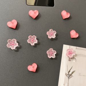 TEMU 10개 핑크 벚꽃 & 하트 모양 냉장고 자석 - 사무실 화이트보드, 사물함, 식기세척기, 주방 & 홈 데코용 장식 플라스틱 원형 - 이상적인 크리스마스 휴일 선물, 냉장고 자석, 핑크 꽃 머리핀, 여성용 머리핀, 꽃 머리핀, 냉장고/냉장고 자석, 냉장고 자석