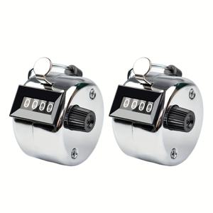 TEMU 2pcs 스테인리스 스틸 타일 카운터 4-자리 클릭러 - 재사용 가능, 배터리 없음 골프, 라프, 낚시, 코칭 및 스포츠 - 0에서 9999까지 카운트, 골프 액세서리