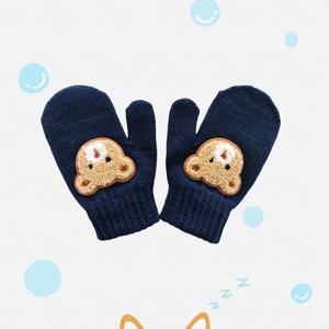 TEMU 가을 겨울 아동용 귀여운 곰 장갑, 패셔너블, 보온, 핑거리스, 6개월~4세 남아 및 여아용