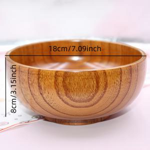 TEMU 일본식 수제 대형 단단한 나무 원형 접시 - 튼튼하고 다용도로 사용 가능, 샐러드, 면류, 밥, 국, 디저트, 과일에 적합 - 가정용 주방 및 식당 사용에 이상적, 식품 안전 디자인