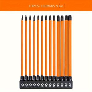 TEMU 75/100/150mm 임팩트 토크스 비트 세트 T5-T40 드라이버 비트