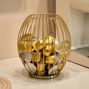 TEMU 1개 모던 골든 커피 캡슐 정리함 - 주방, 카페, 다이닝룸용 우아한 오픈 케이지 디자인 금속 구조, 호환 가능 - 커피 애호가를 위한 장식품, 커피 바 액세서리, 주방 정리, 데코, 홈 데코, 현대적 스타일, 고품질 마감, 카페 오너를 위한 고급 센터피스