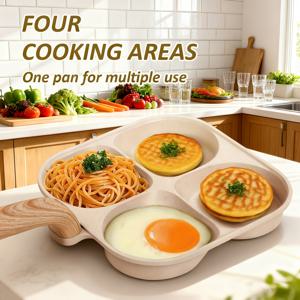 TEMU 4구멍 그라나이트 건강 프라이팬, 모든 스토브 호환, 식기세척기 및 오븐 안전, 쉬운 세척 표면, 내구성 알루미늄 주방용품, 다용도 요리, 크리스마스 선물