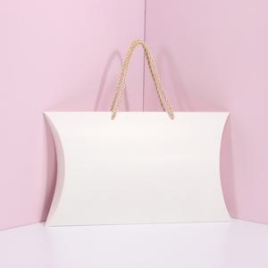 TEMU 10개입 베개 모양 휴대용 상자 | 로고 프린트 가능 접이식 보관 상자 & 창의적인 드로스트링 선물 상자, 란제리, 스카프 & 크리스마스 선물 포장에 적합, 종이 재질