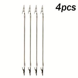 TEMU 4pcs 강력한 다기능 이중 헤드 코끼리 클립 홀더 - 유연한 디자인, 사무실, 가정, 실험실 도구에 적합 - 모기 코일, 스티커 노트, 케이블과 호환 가능 - 내구성 있는 알루미늄 합금 구조, 고품질 재질, 다목적 그립, 케이블 정리함, 사무실 직원에게 이상적인 제품