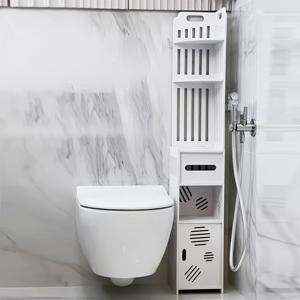 TEMU 공간 절약형 좁고 높은 다단 코너 선반 - 견고하고 작은 욕실, 주방, 옷장에 적합 | 수직 수납형 바닥 스탠딩 수납 선반, 바닥 설치용 플라스틱(금속 부품 없음), 스탠딩 선반