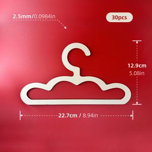TEMU 5/10/20/30개입 둥근 모서리 구름 모양 나무 아기 및 반려동물 건조대, 고양이 및 강아지 옷을 위한 두꺼운 걸이형 건조대, 아기 의류를 위한 접이식 보관대|빨래건조대