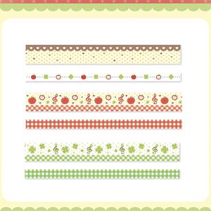 TEMU 매력적인 만화 디자인의 사랑스러운 와시 테이프 6개 롤 세트. 다이어리 및 공예 장식에 완벽하며, 특히 휴일 시즌에 적합합니다.