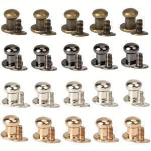 TEMU 100개 가죽 리벳, 라운드 헤드 중공 버섯 캡 스크류 6mm DIY 공예 가방용 대형 버튼 스터드