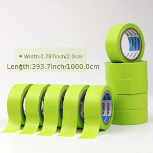 TEMU 10롤 및 5롤 세트 녹색 종이 마스킹 테이프, 0.78인치(2cm) 폭, 미술, 공예 및 페인팅에 적합 - 잔여물 없음, 쉬운 벗김,용매 저항, 페인트 작업 보호, 자동차 스프레이 페인트 모서리 보호에 이상적