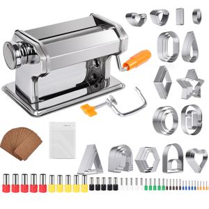 TEMU 폴리머 클레이 프레스 기계, 주얼리 제작용 폴리머 클레이 커터, 폴리머 클레이 롤러 기계/폴리머 클레이 압출기, 40개 원형 커터/120개 액세서리/풀 세트