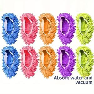 TEMU 10개 세트 모프 슬리퍼 - 세탁 가능한 마이크로파이버 패드, 신발, 바닥, 가구 표면 청소용, 재사용 가능하고 내구성 있는 모프 패드, 신발 커버, 청소 도구, 휴대용 청소 신발, 바닥 청소 도구|수세미