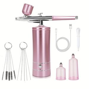 TEMU 압축기 포함 다기능 스프레이 건 키트, 충전식 고압 스프레이 건 세트, 무선 스프레이 건 키트 (0.m 노즐 포함), 페인팅, 네일 아트, 케이크 장식, 메이크업, 스타일링, 모델 컬러링에 적합