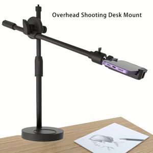 TEMU 라이브 스트리밍 및 셀카 촬영용 조절 가능한 범용 모바일 폰 홀더, 헤드 마운트 데스크 거치대