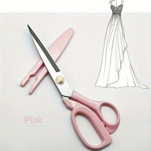 TEMU 전문가용 헤비듀티 패브릭 가위 - 8인치 날카로운 블레이드, 재봉틀, 공예 및 사무용 인체공학적 핸들 - 핑크 인조 가죽 & 의류 가위, 홈, 재단, 패션 디자인, 공예 절단 도구 | 스타일리시한 바느질 도구 | 스테인리스 스틸 블레이드, 재봉용 패브릭