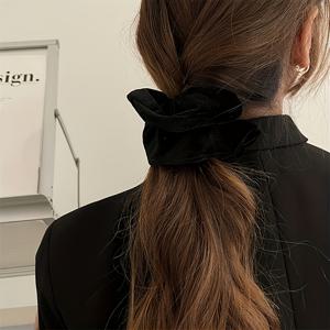 TEMU 벨벳 헤어 타이 - 여성용 부드럽고 탄성 있는 헤어밴드, 베이지, 브라운, 블랙의 우아하고 미니멀한 스타일, 캐주얼 또는 스타일리시한 헤어스타일, 캐주얼 룩에 적합 | 간편한 헤어 타이 | 부드러운 헤어 추가